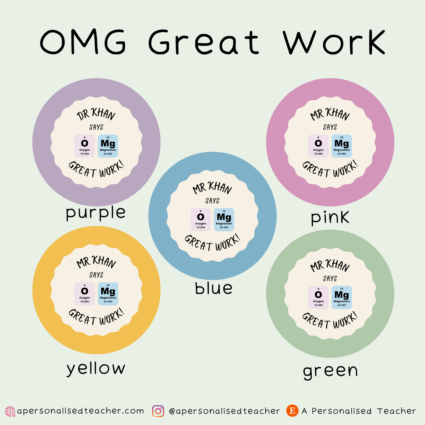 Personalised Science Teacher Stickers