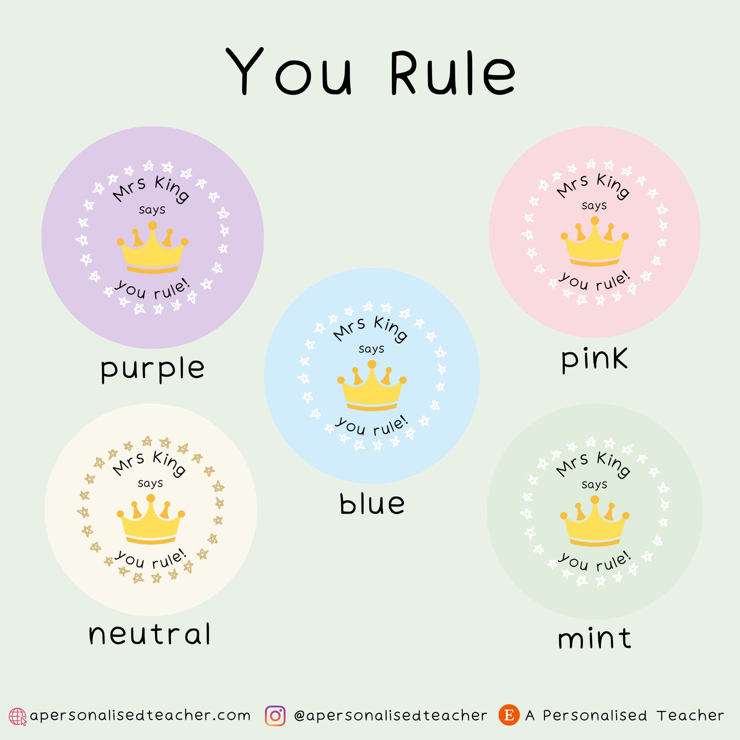 Personalised Punny Teacher Stickers
