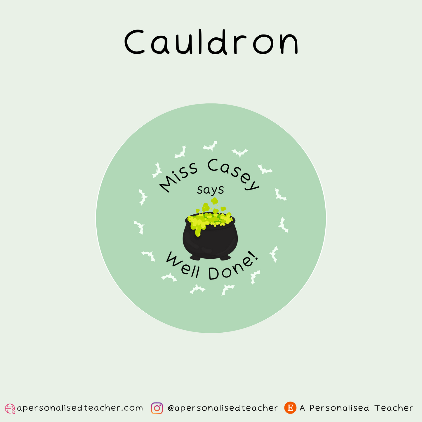 Personalised Halloween Teacher Stickers