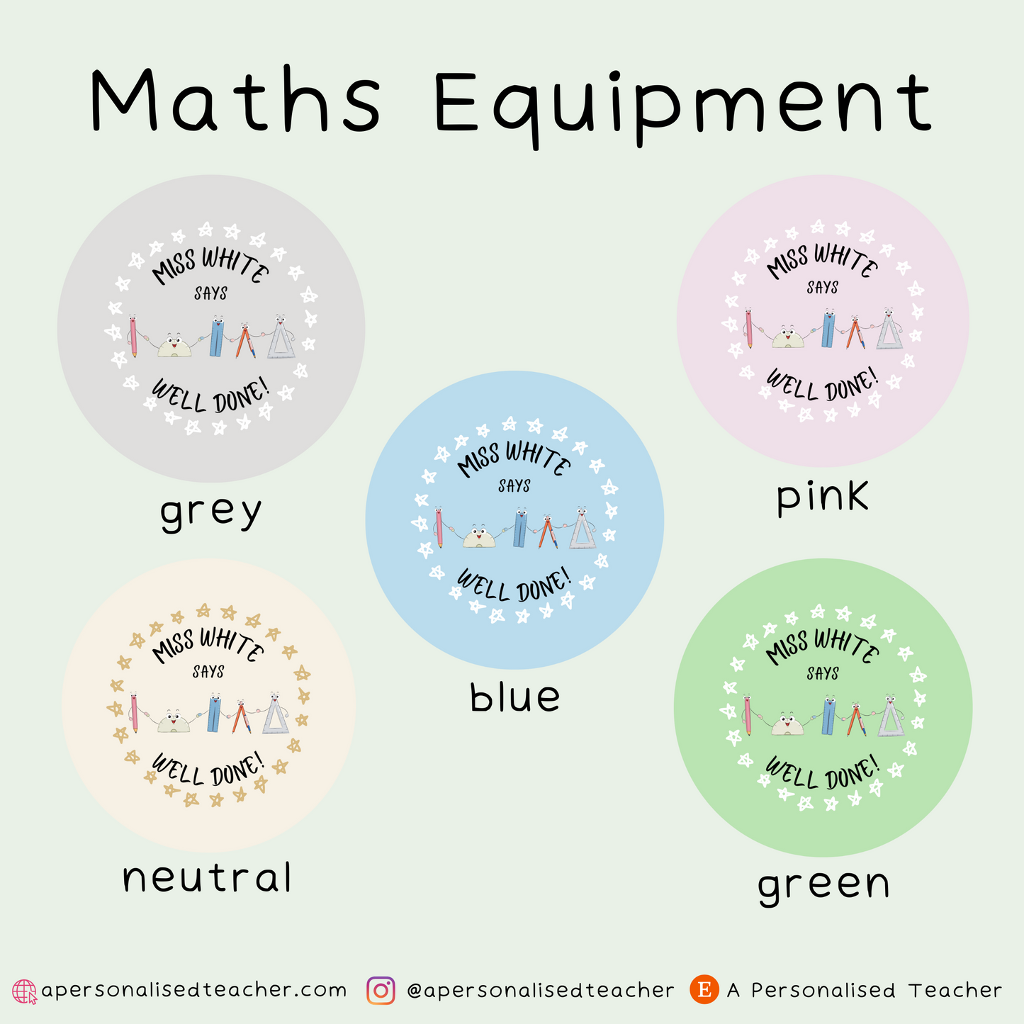 Personalised Maths Teacher Stickers