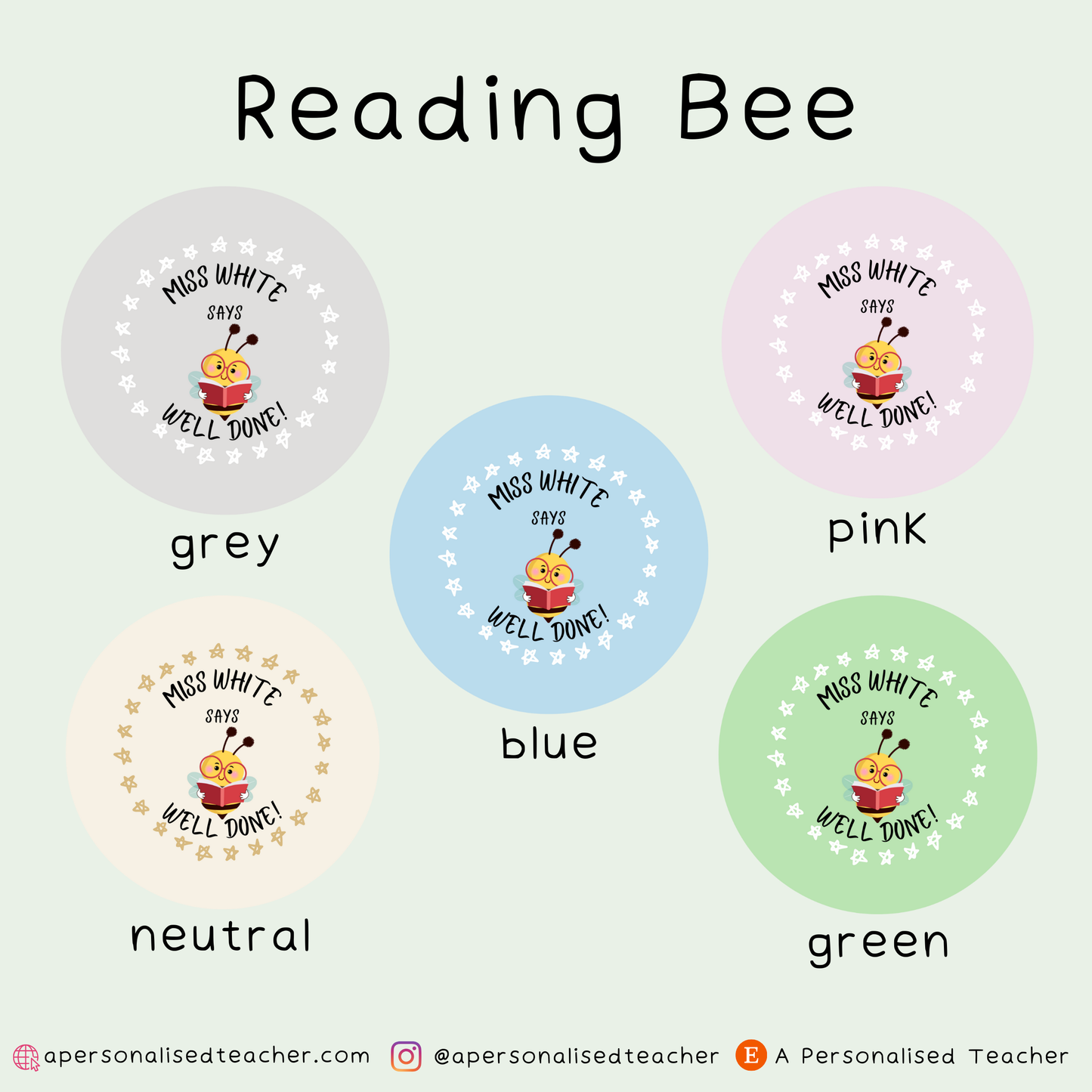 Personalised English Teacher Stickers