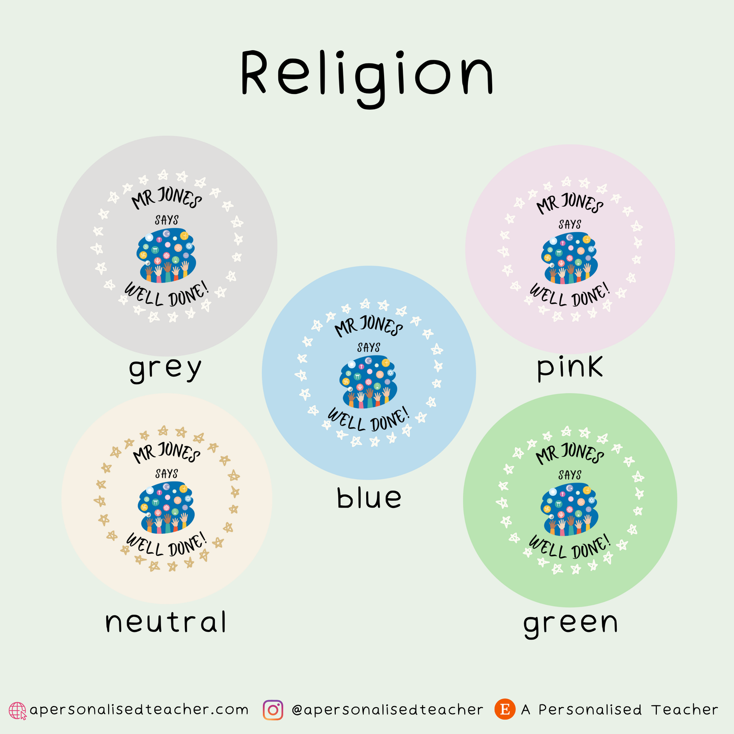 Personalised RE Teacher Stickers