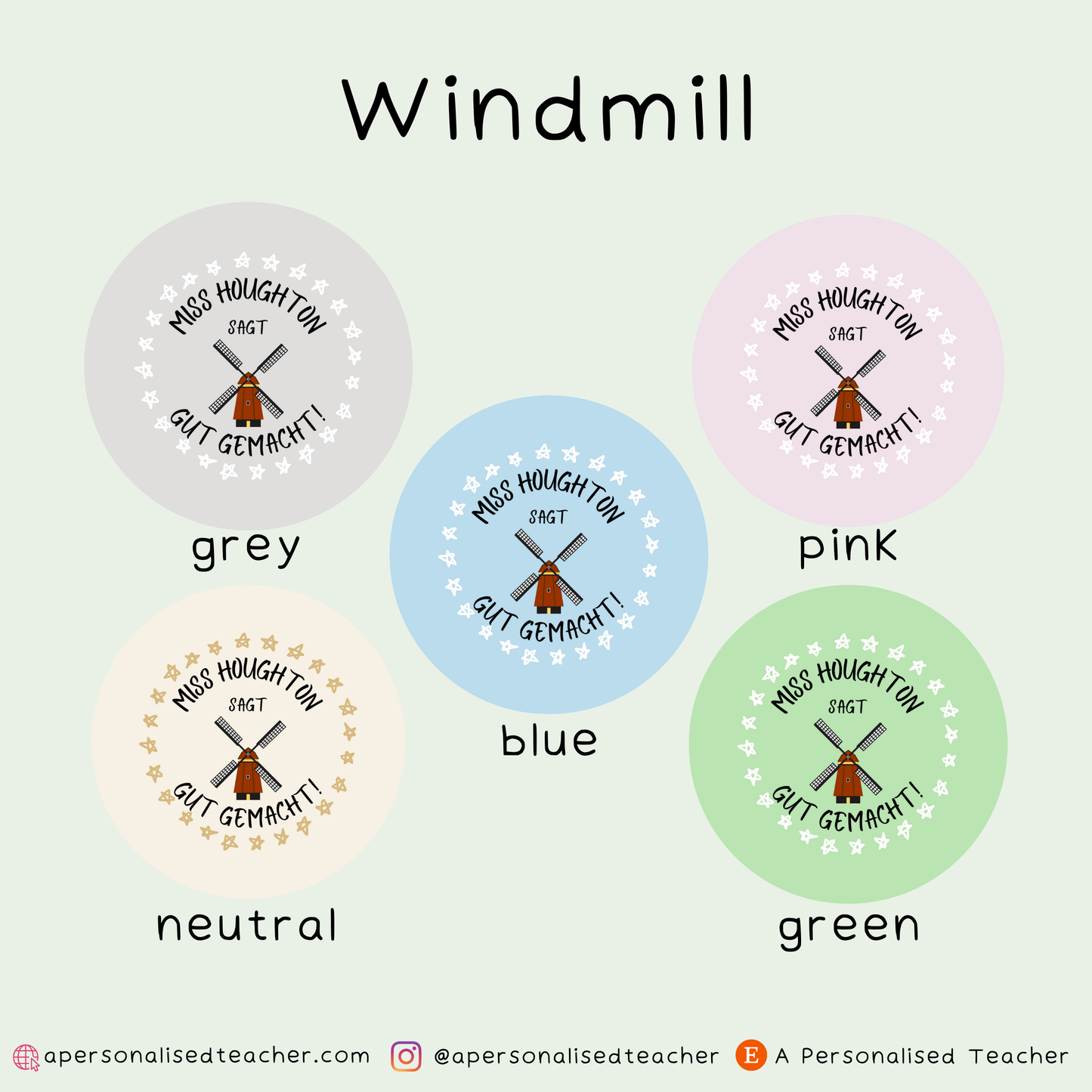 Personalised German Teacher Stickers