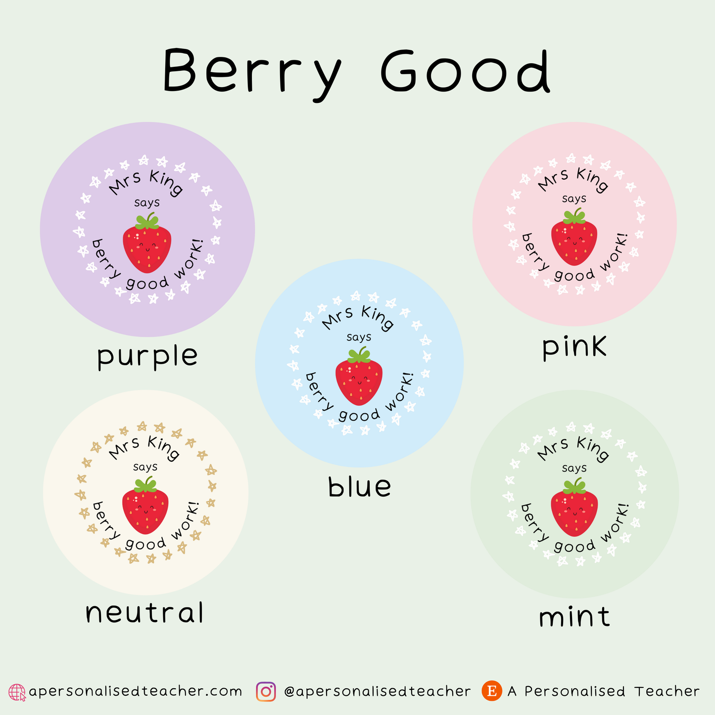 Personalised Punny Teacher Stickers