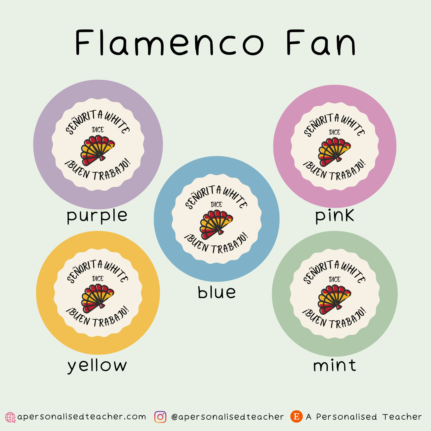 Personalised Spanish Teacher Stickers