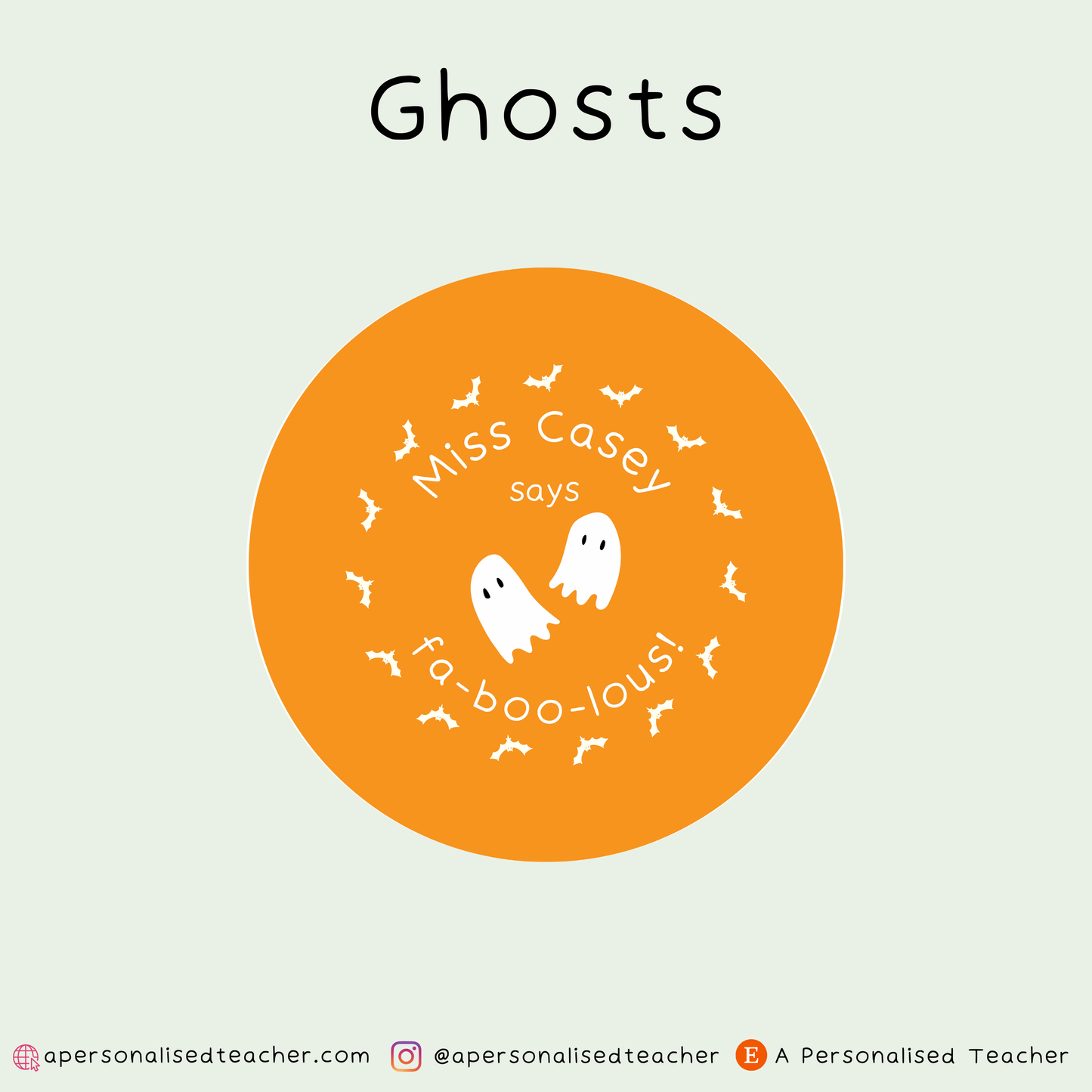 Personalised Halloween Teacher Stickers