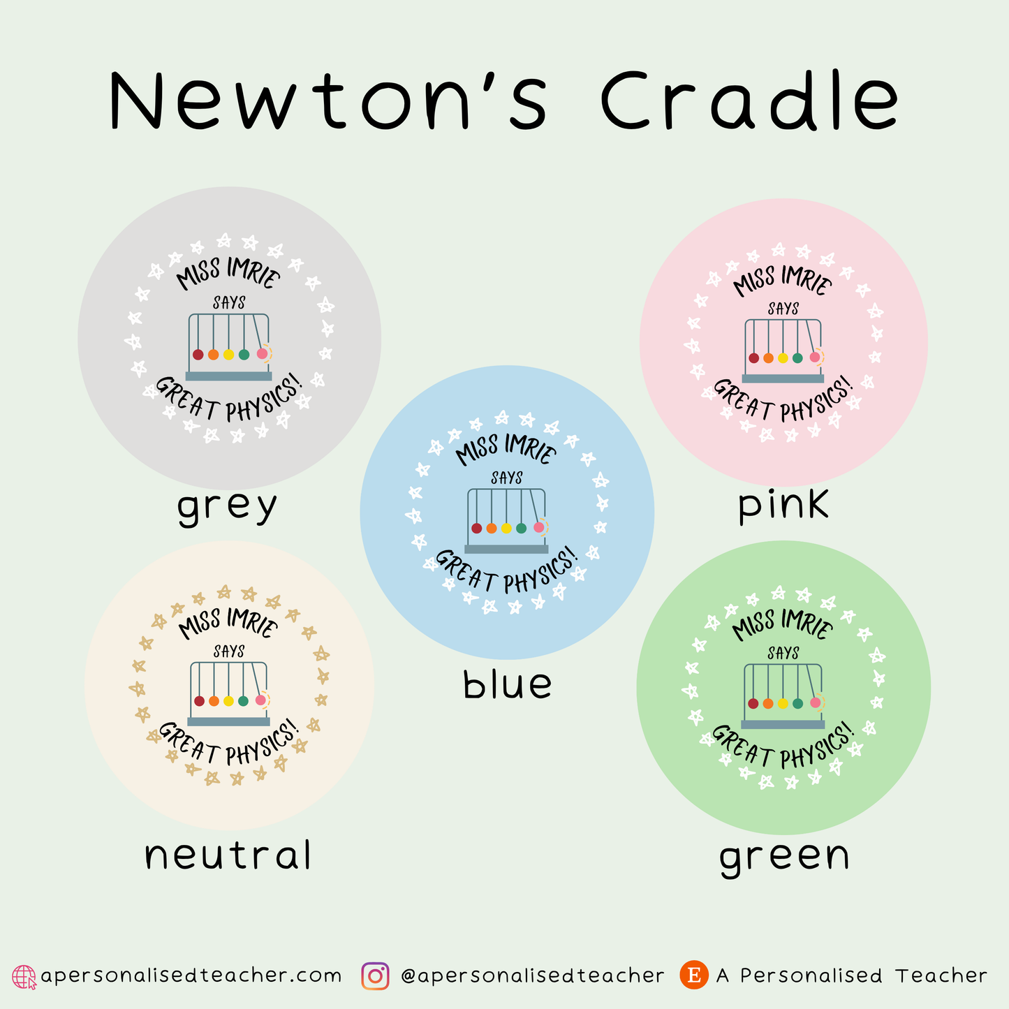 Personalised Physics Teacher Stickers