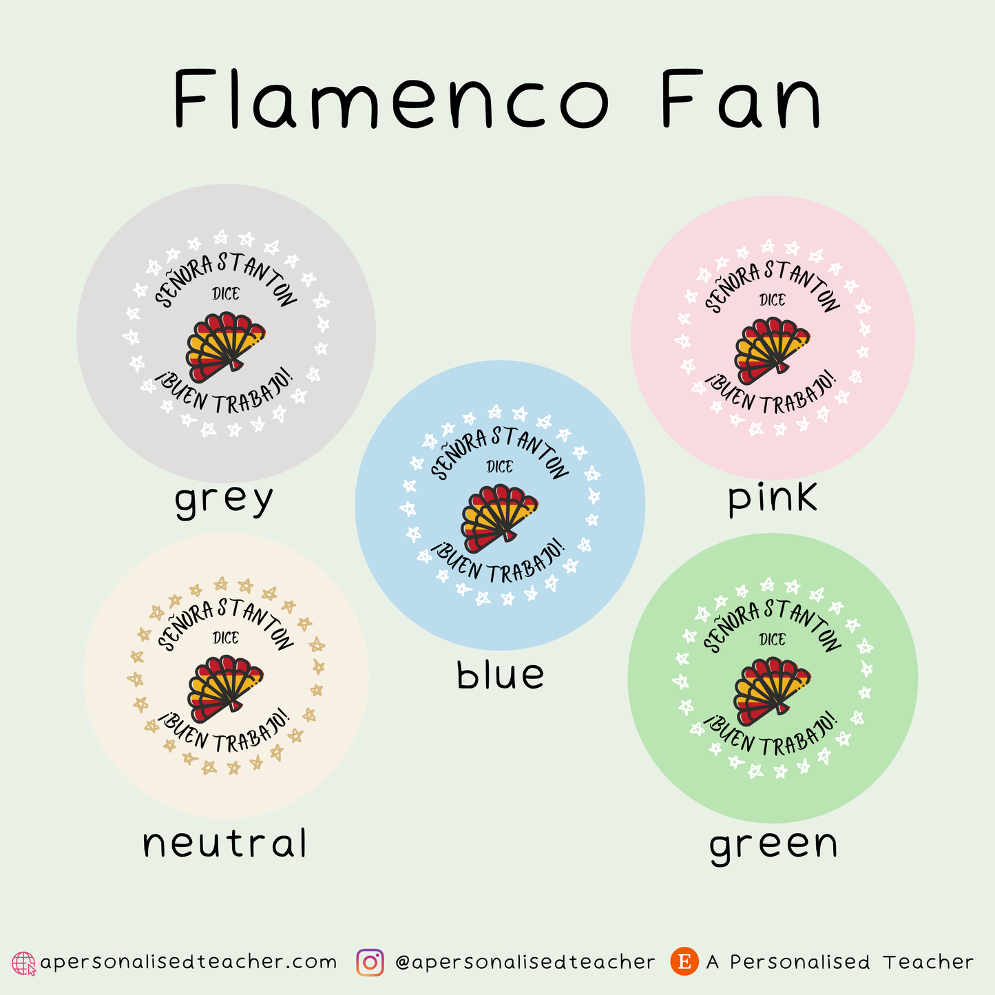 Personalised Spanish Teacher Stickers