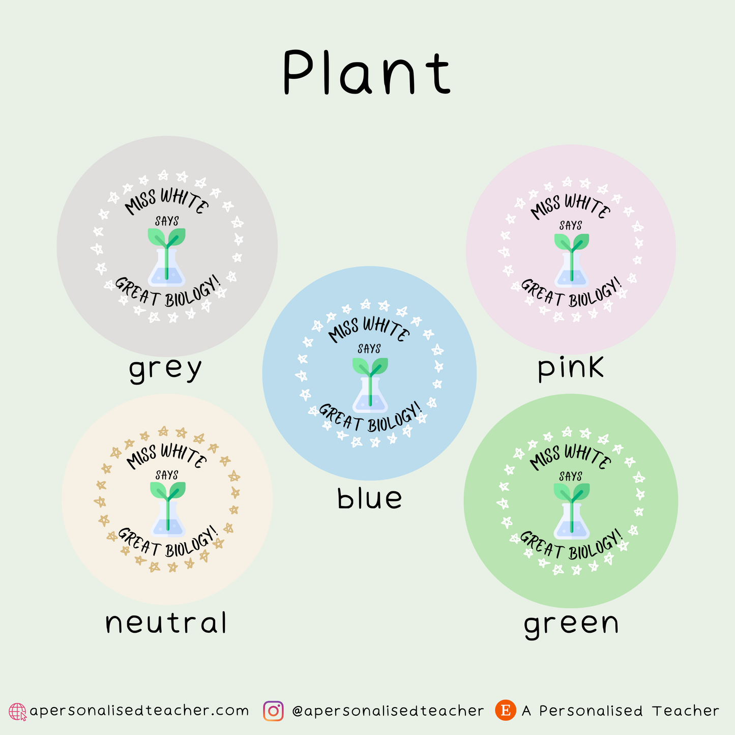 Personalised Biology Teacher Stickers