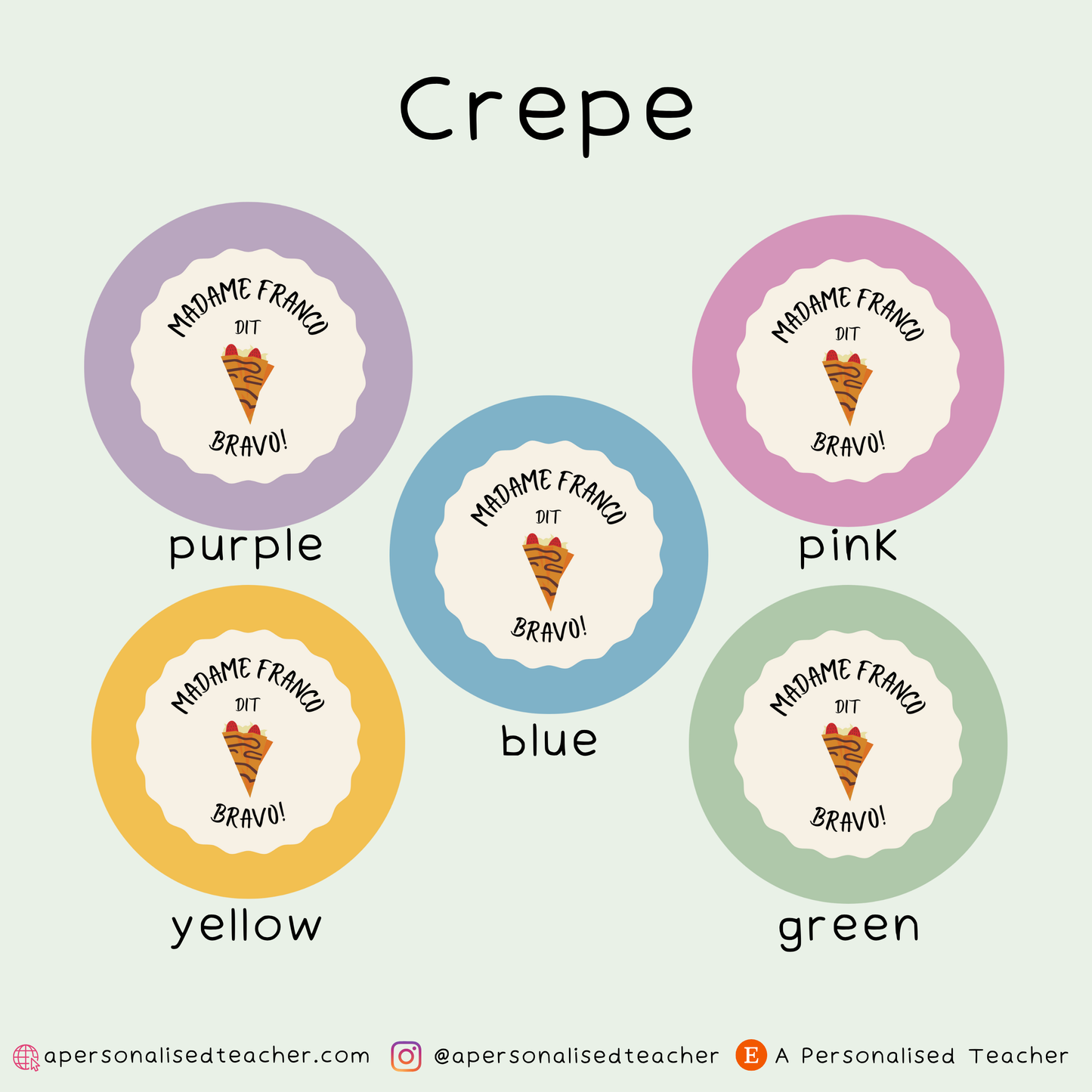 Personalised French Teacher Stickers