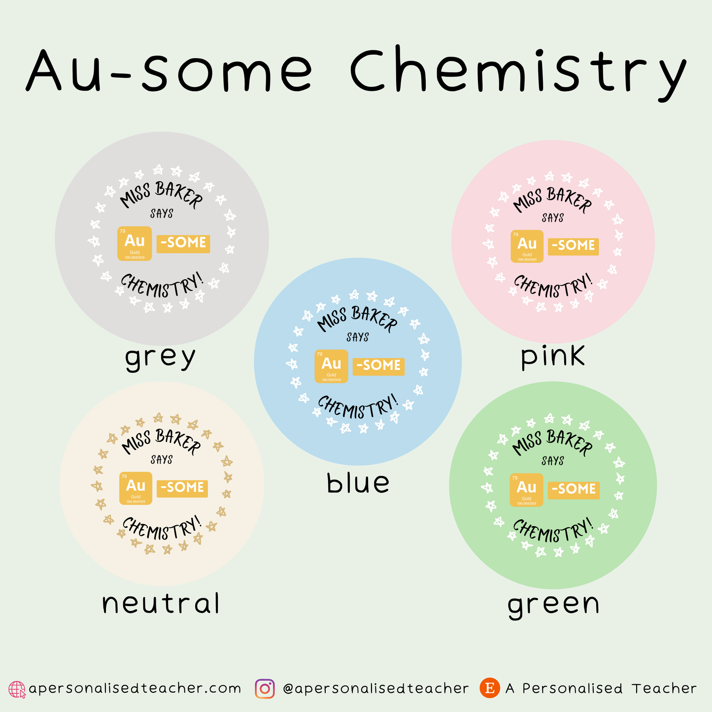 Personalised Chemistry Teacher Stickers