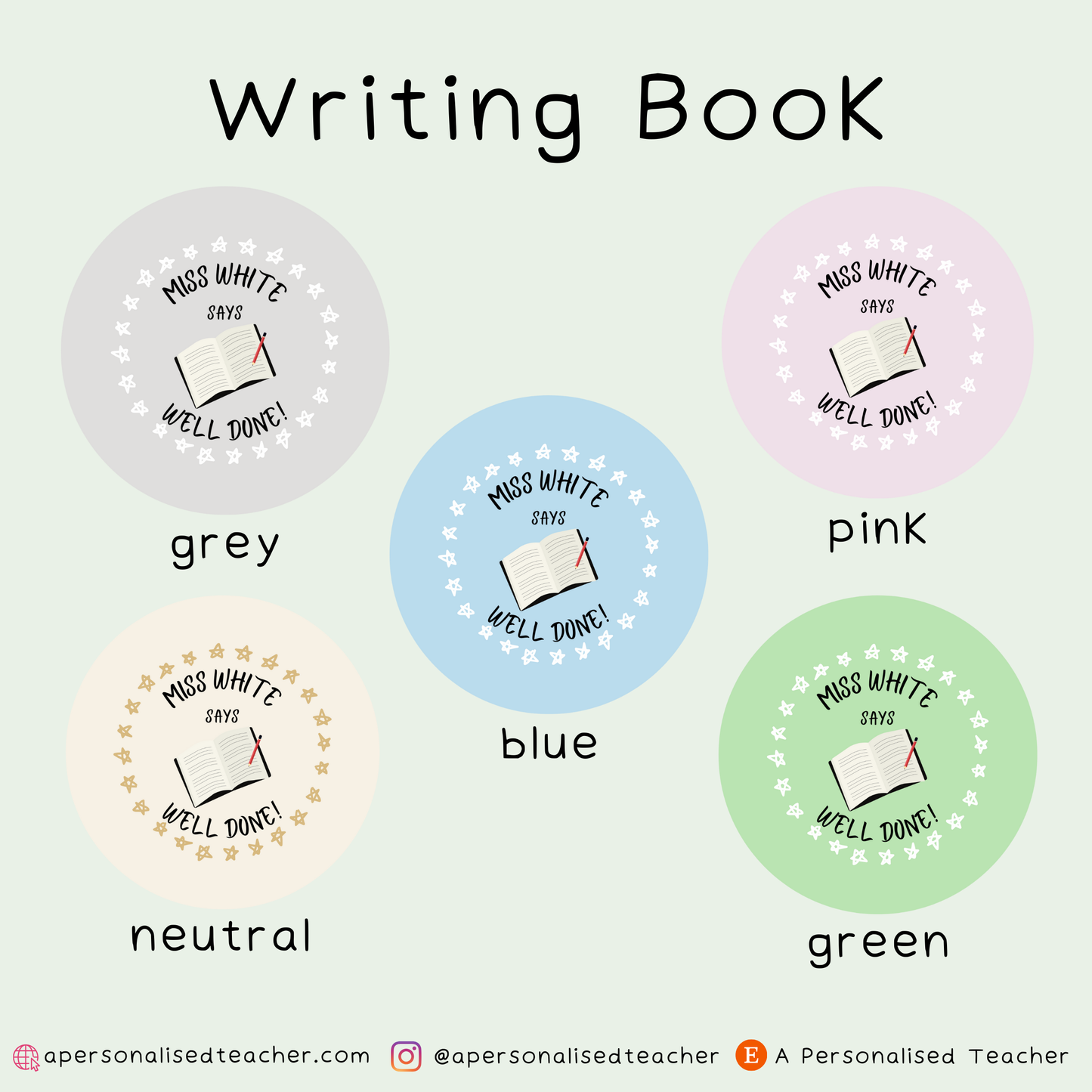 Personalised English Teacher Stickers