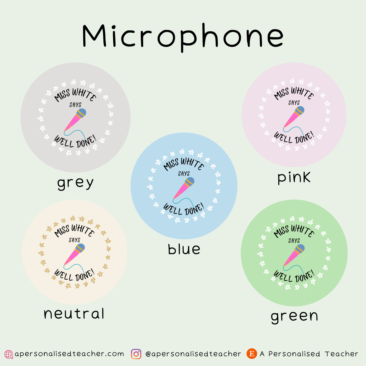 Personalised Music Teacher Stickers