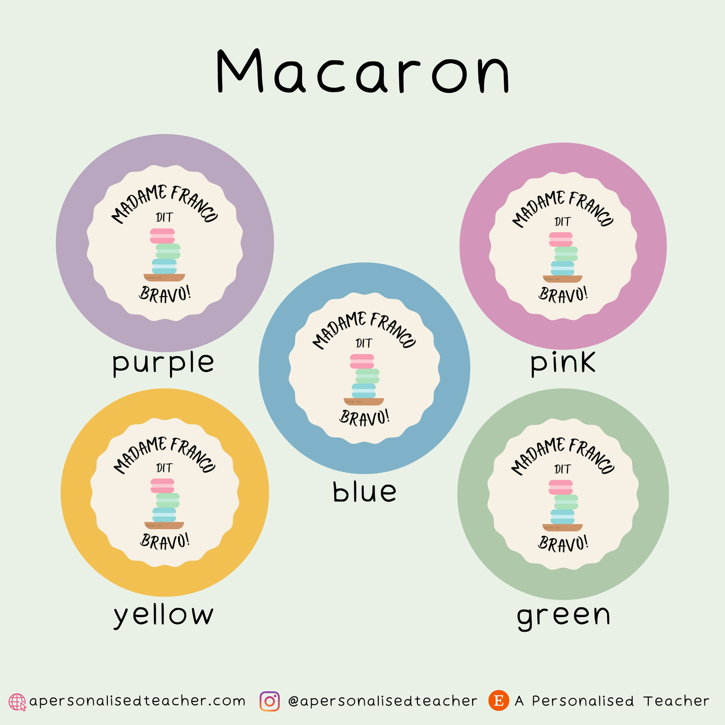 Personalised French Teacher Stickers