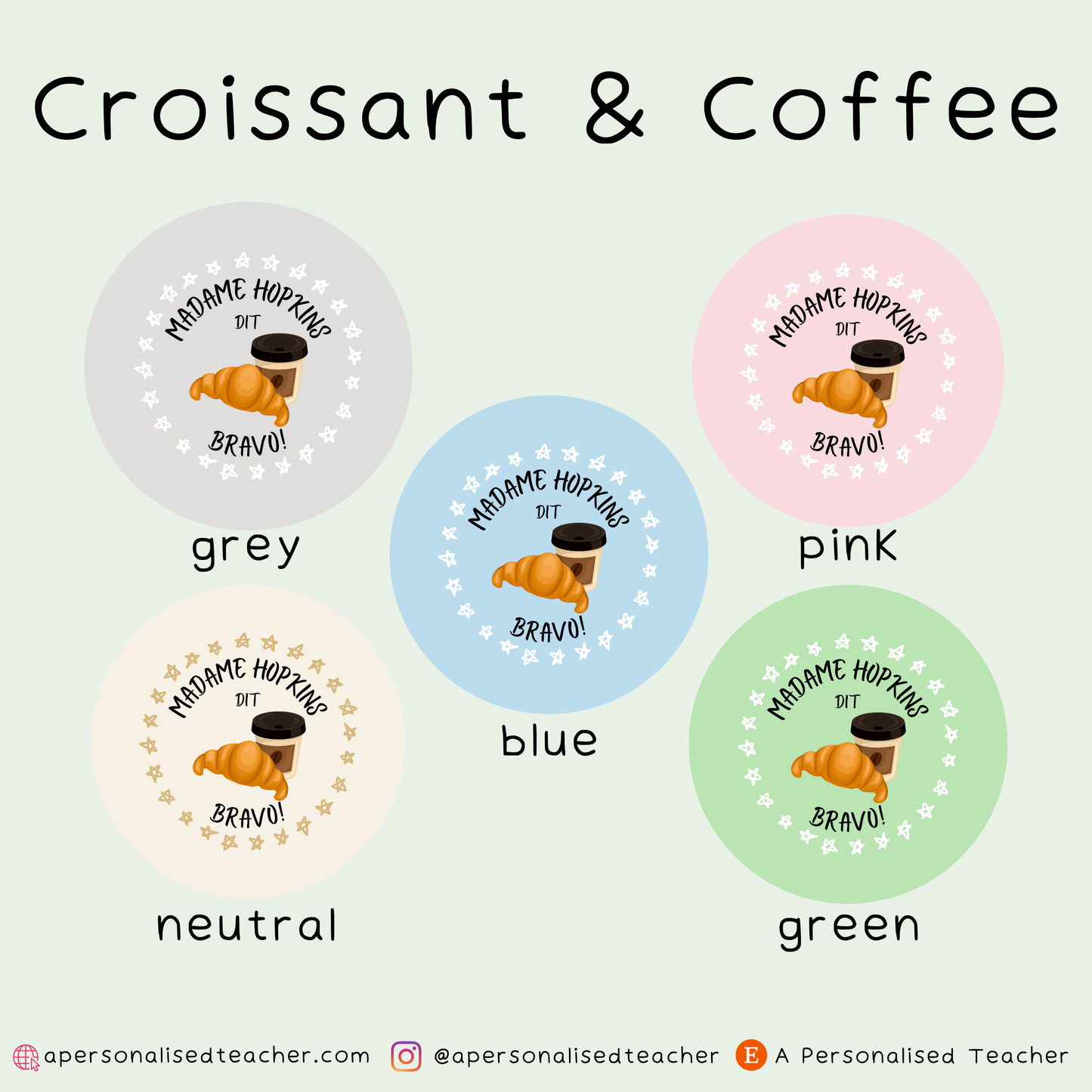 Personalised French Teacher Stickers