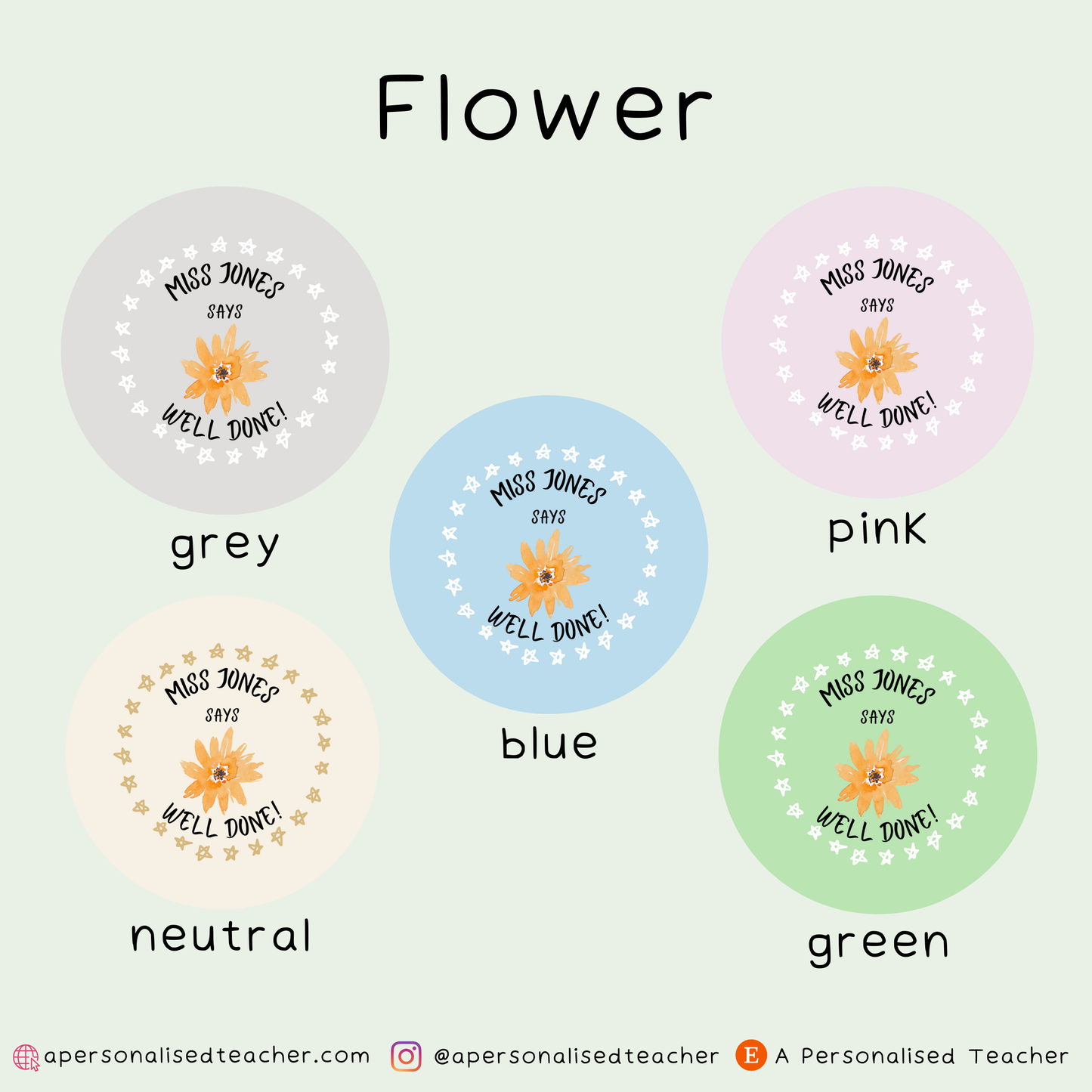 Personalised Art Teacher Reward Matte Stickers