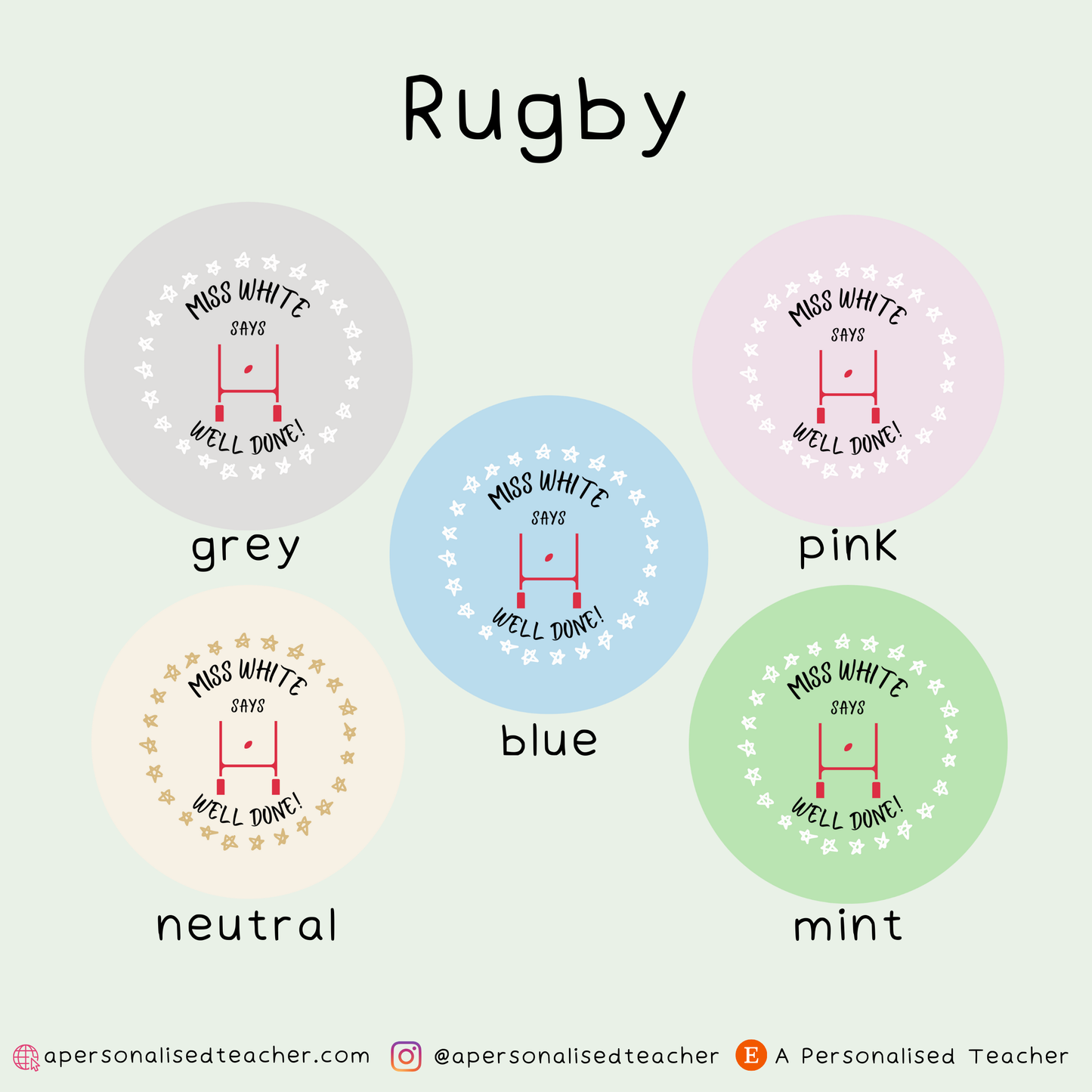 Personalised PE Teacher Stickers