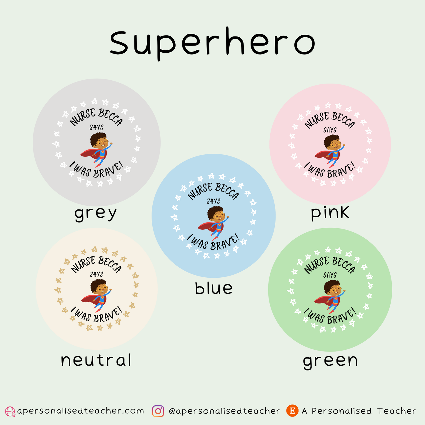 Personalised I Was Brave Healthcare Stickers