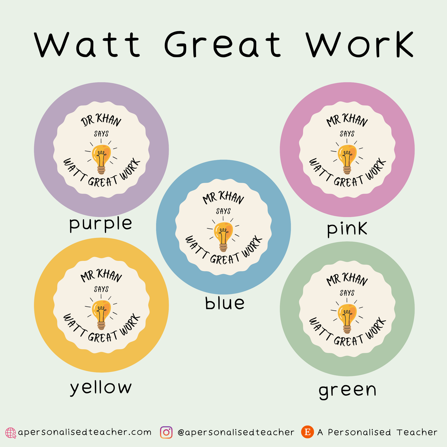 Personalised Science Teacher Stickers