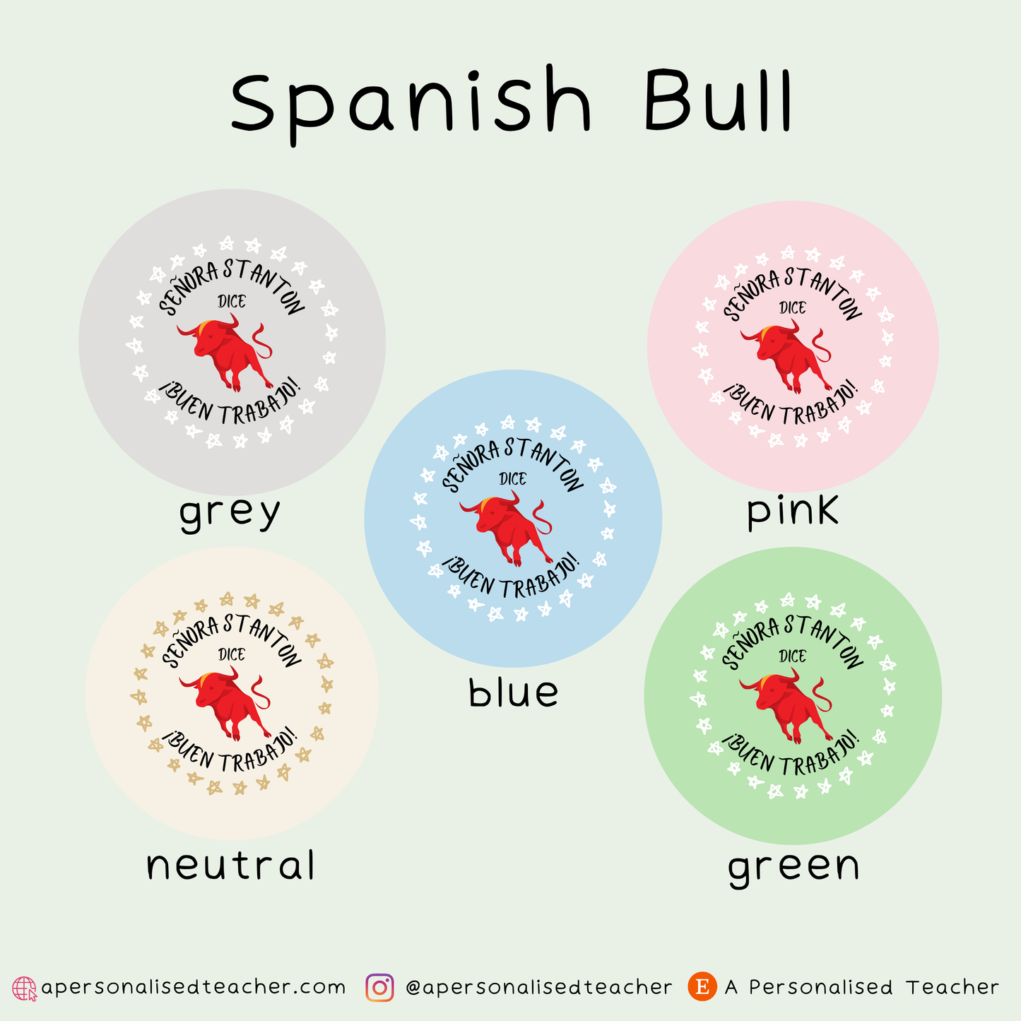 Personalised Spanish Teacher Stickers