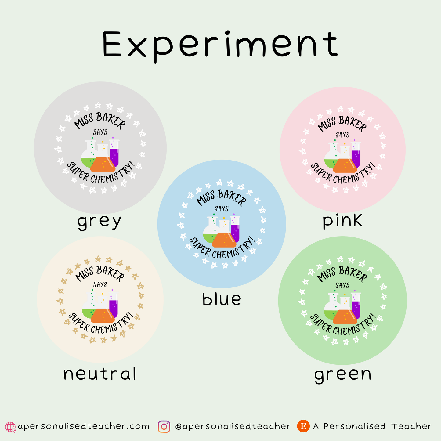 Personalised Chemistry Teacher Stickers