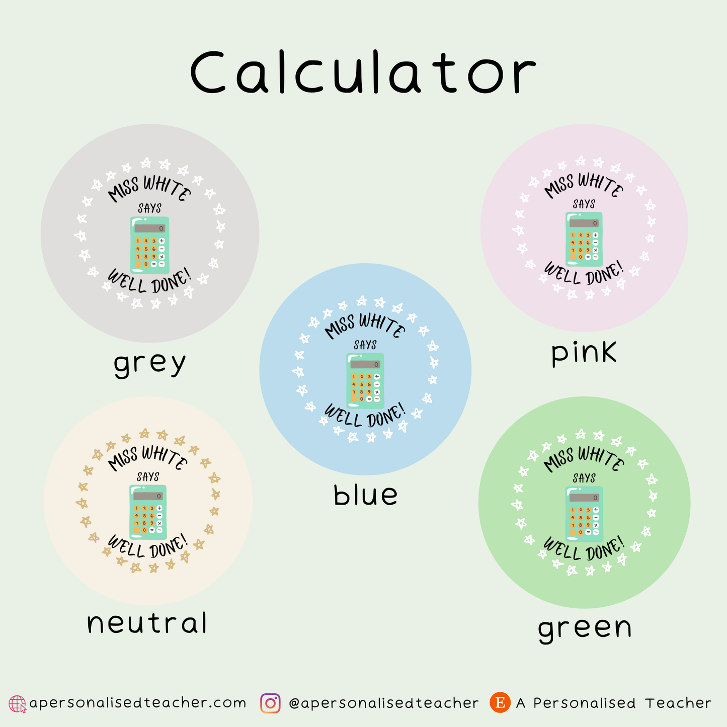 Personalised Maths Teacher Stickers