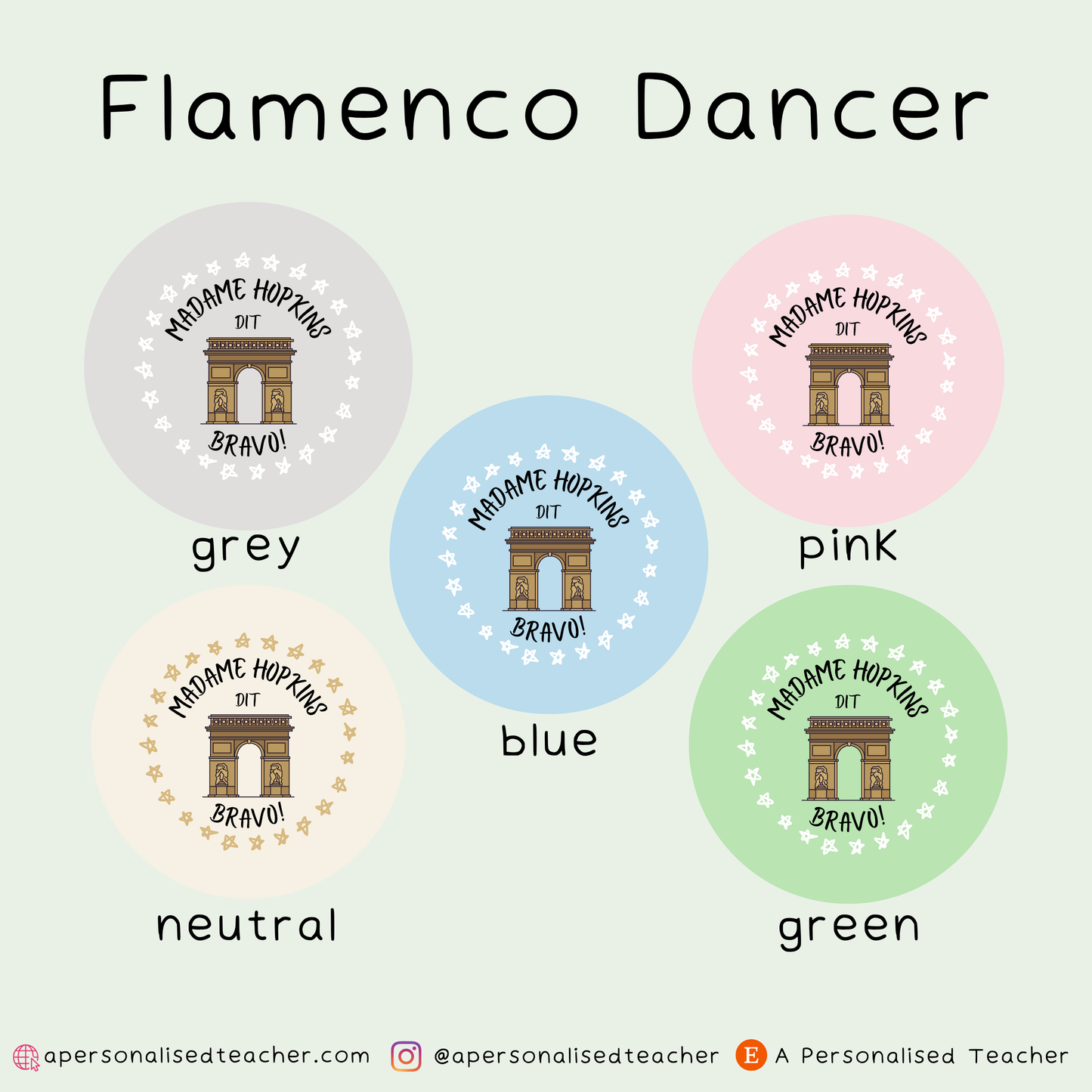 Personalised Spanish Teacher Stickers