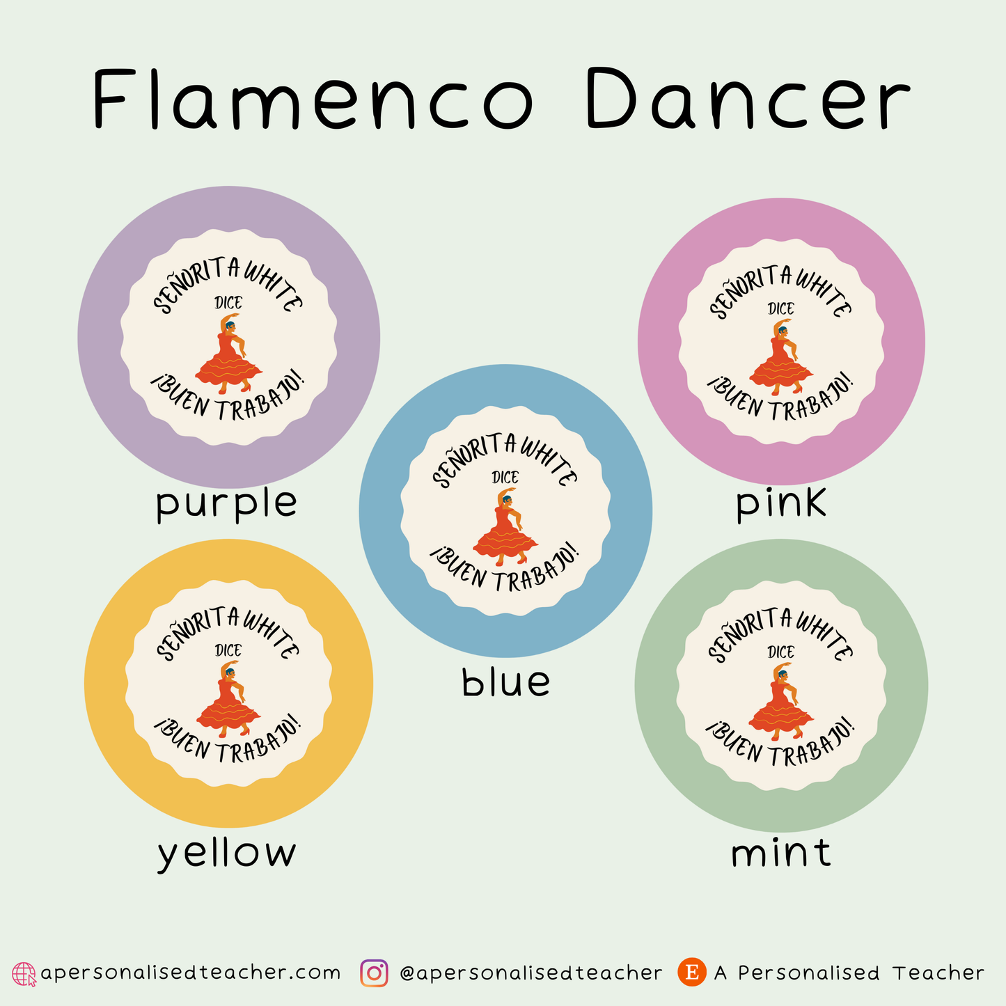 Personalised Spanish Teacher Stickers