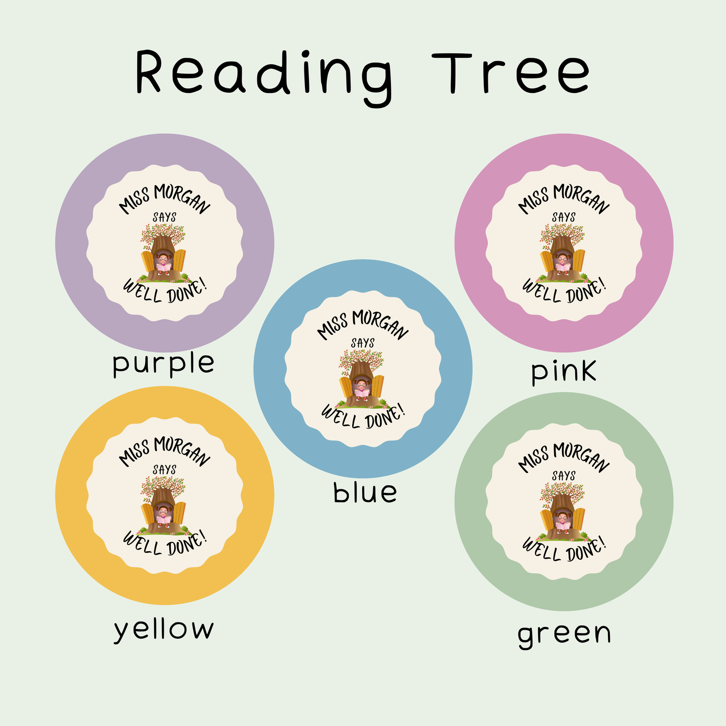 Personalised Reading Teacher Stickers