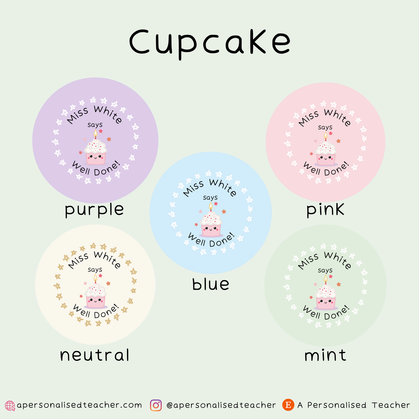 Personalised Unicorn-Princess Teacher Stickers