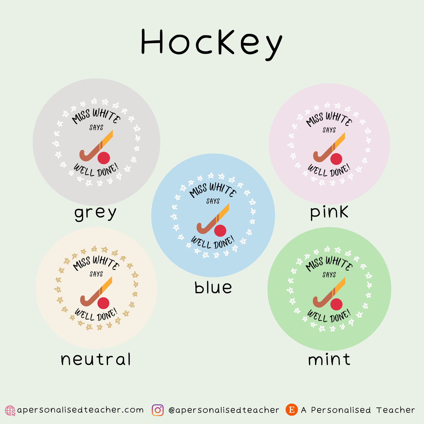 Personalised PE Teacher Stickers