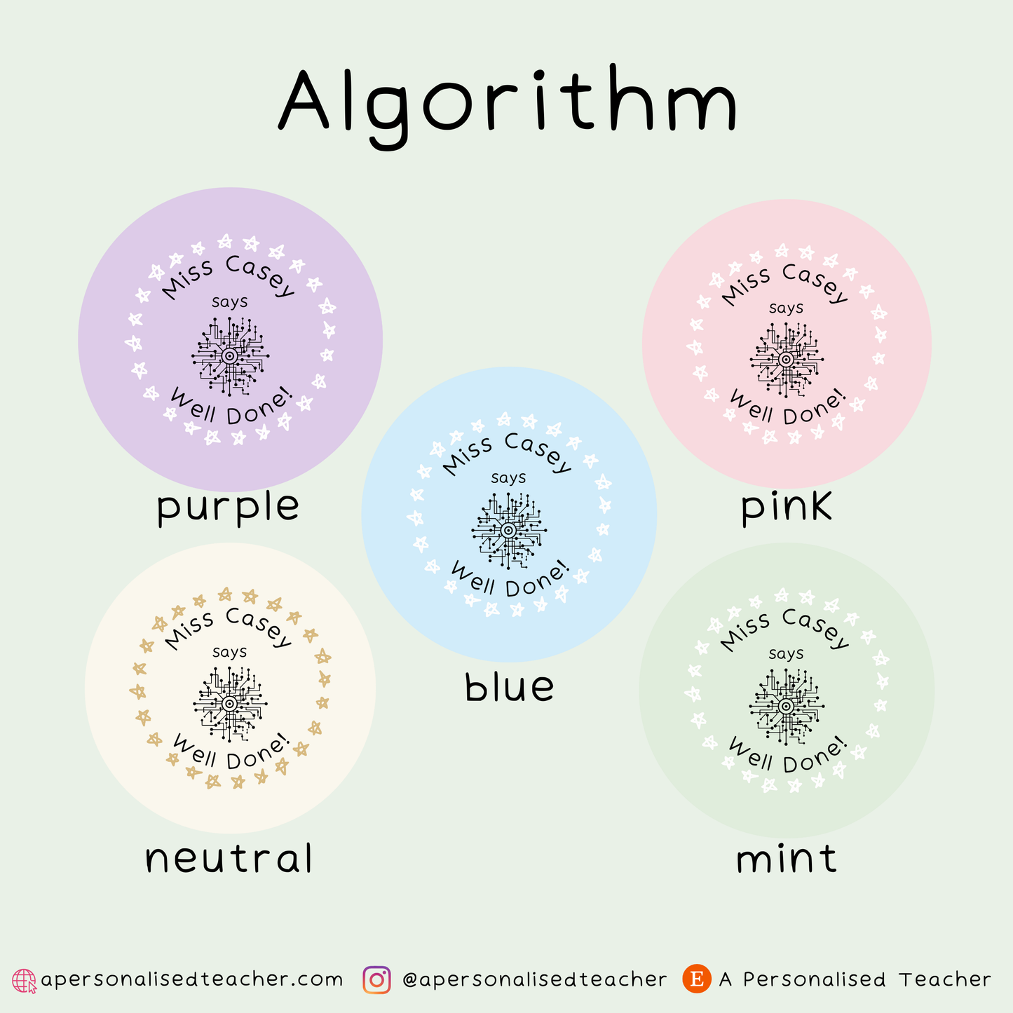 Personalised Computing Teacher Stickers