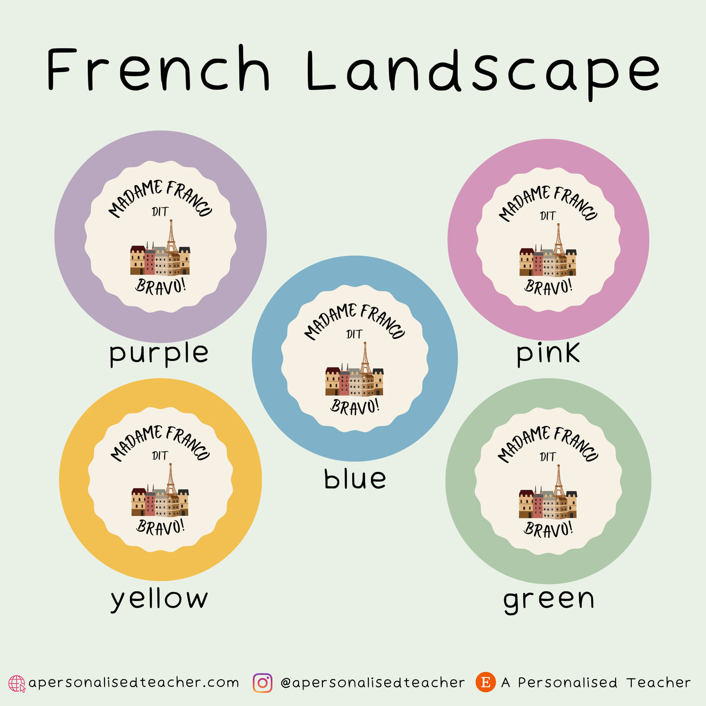 Personalised French Teacher Stickers