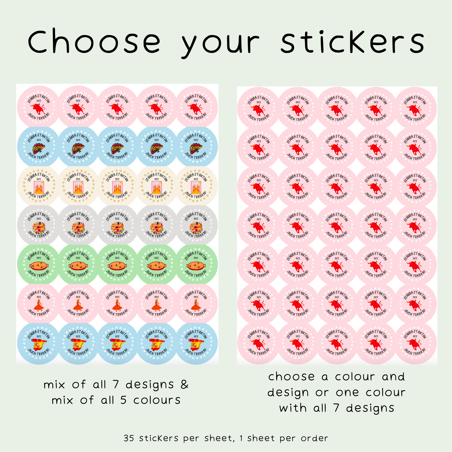 Personalised Spanish Teacher Stickers