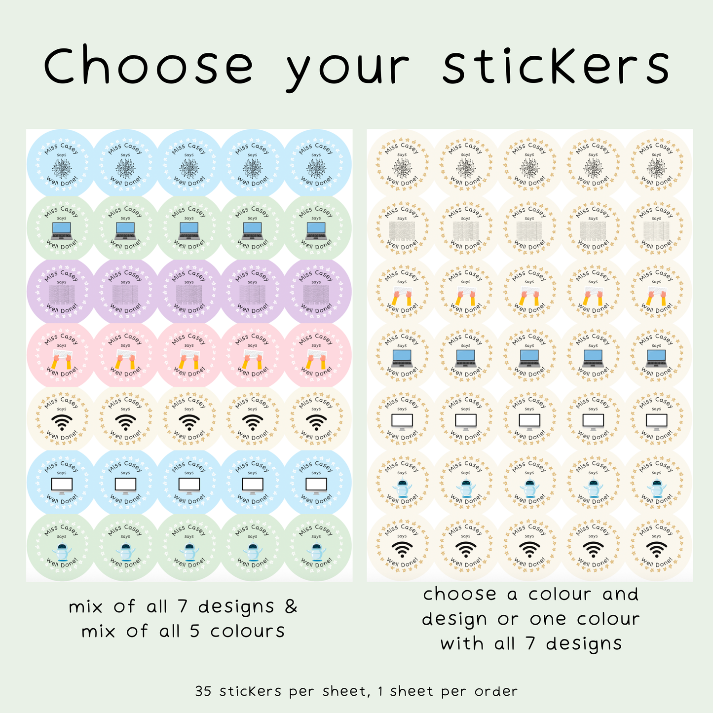 Personalised Computing Teacher Stickers