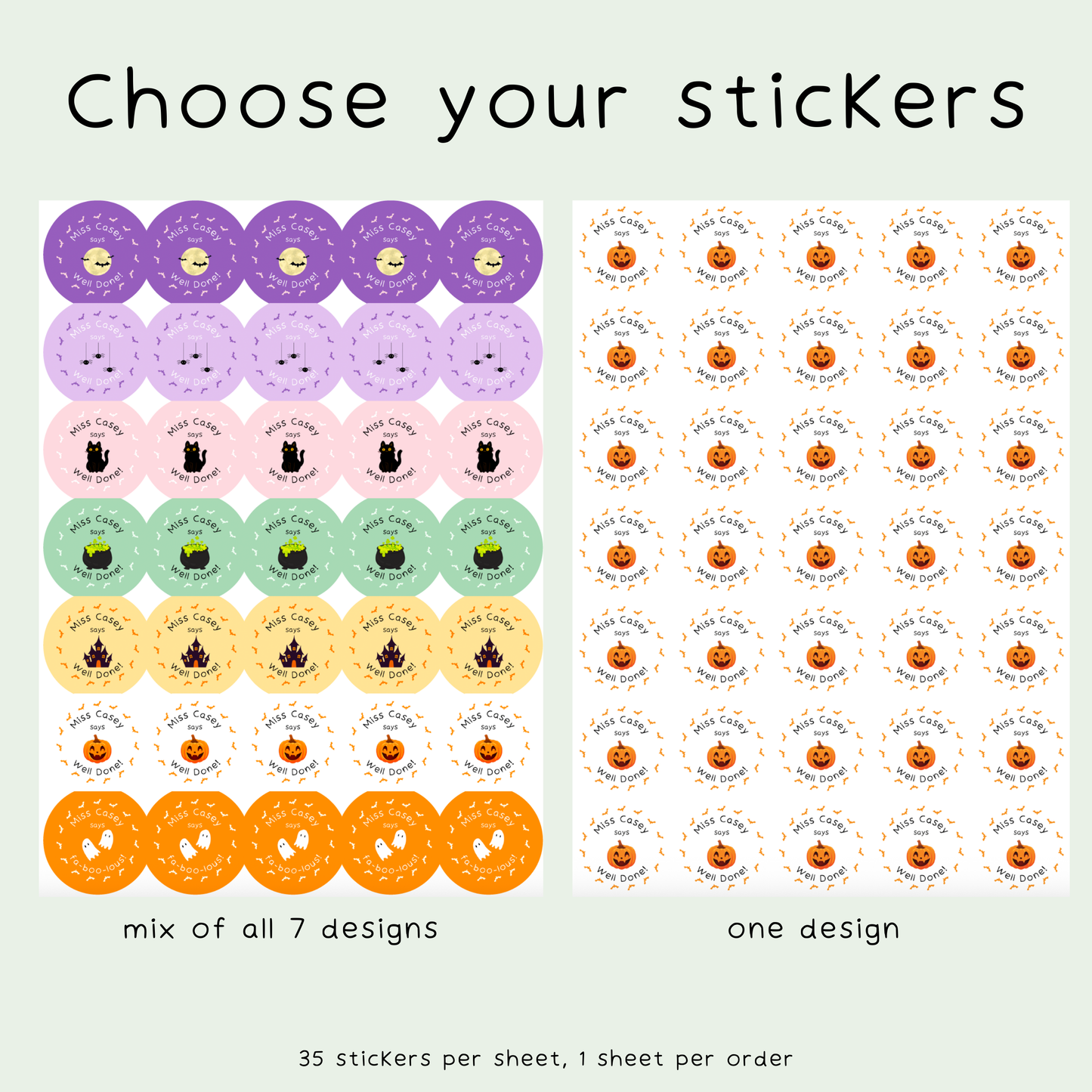 Personalised Halloween Teacher Stickers