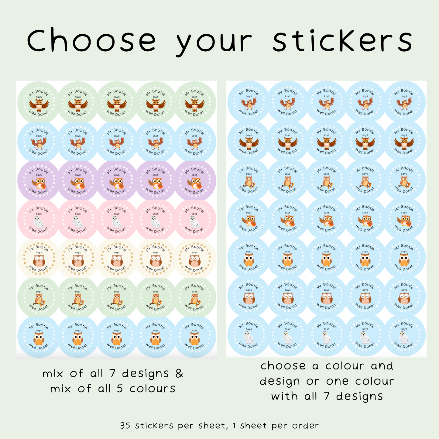 Personalised Owl Teacher Stickers