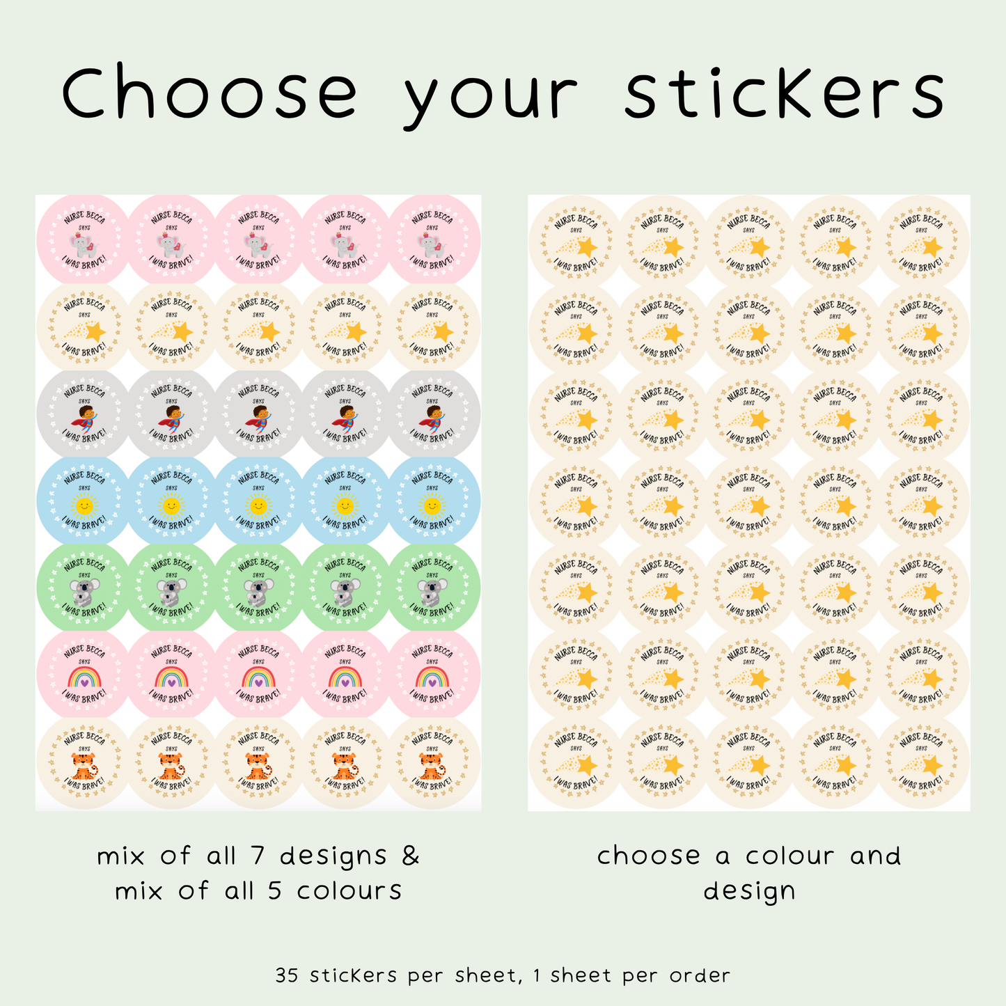 Personalised I Was Brave Healthcare Stickers