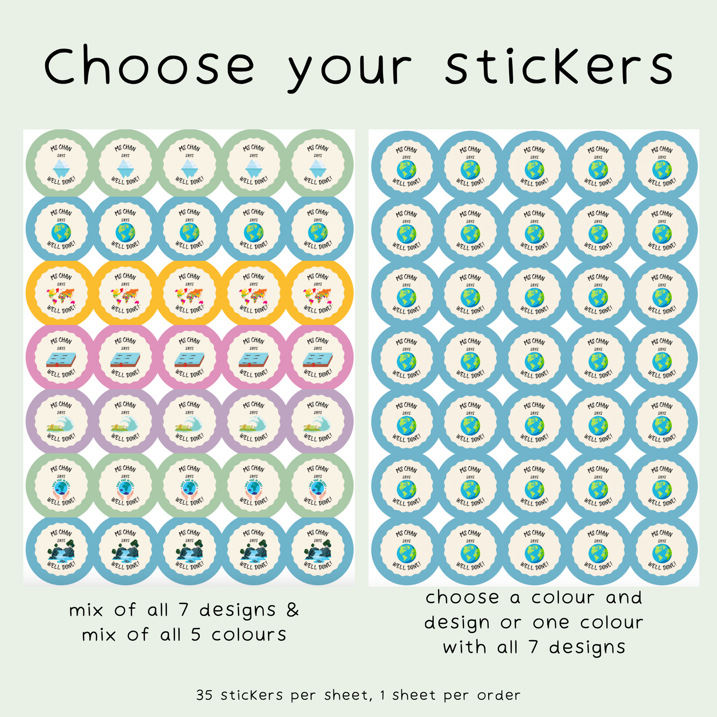 Personalised Geography Teacher Stickers