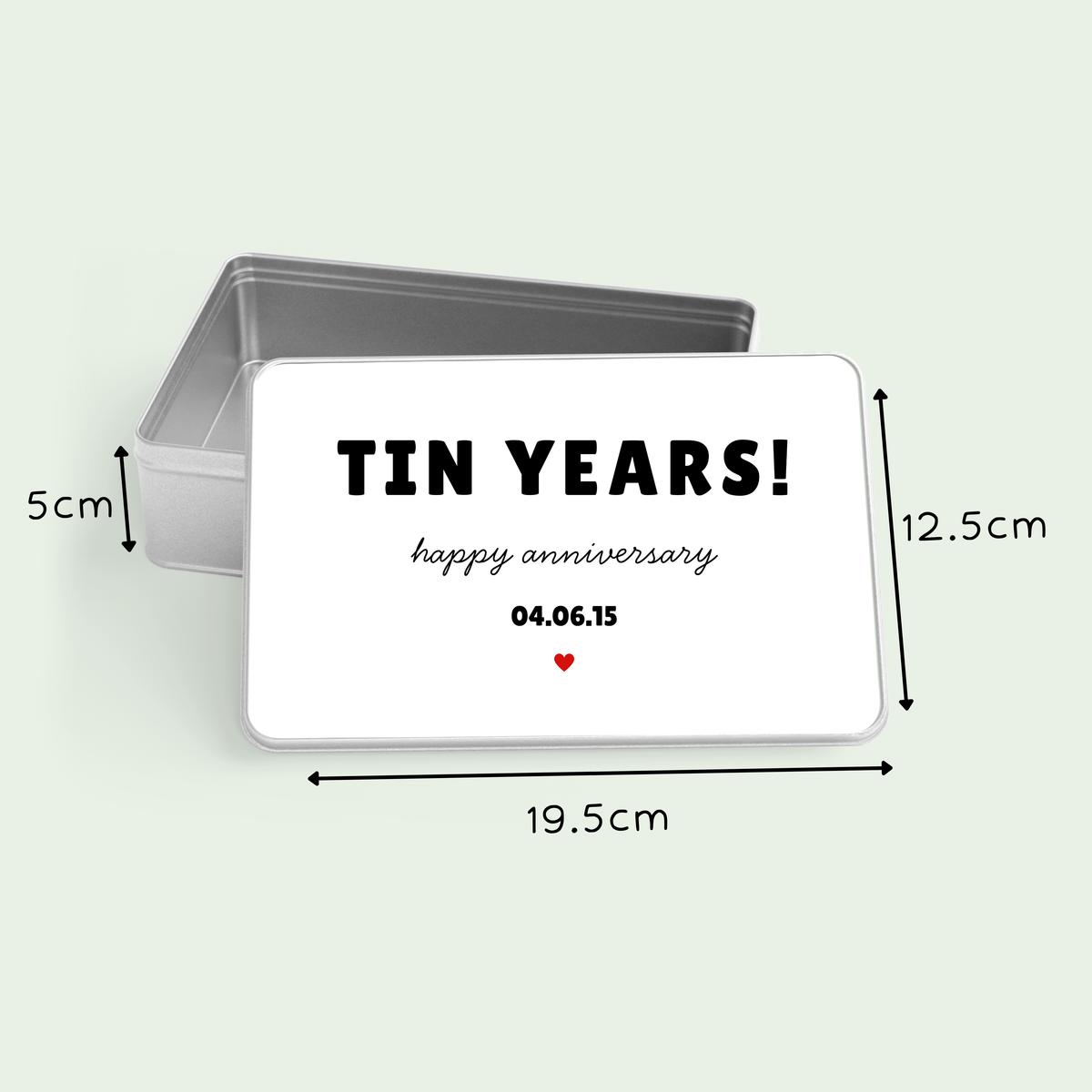 Personalised Tin Years anniversary gift for 10th wedding anniversary