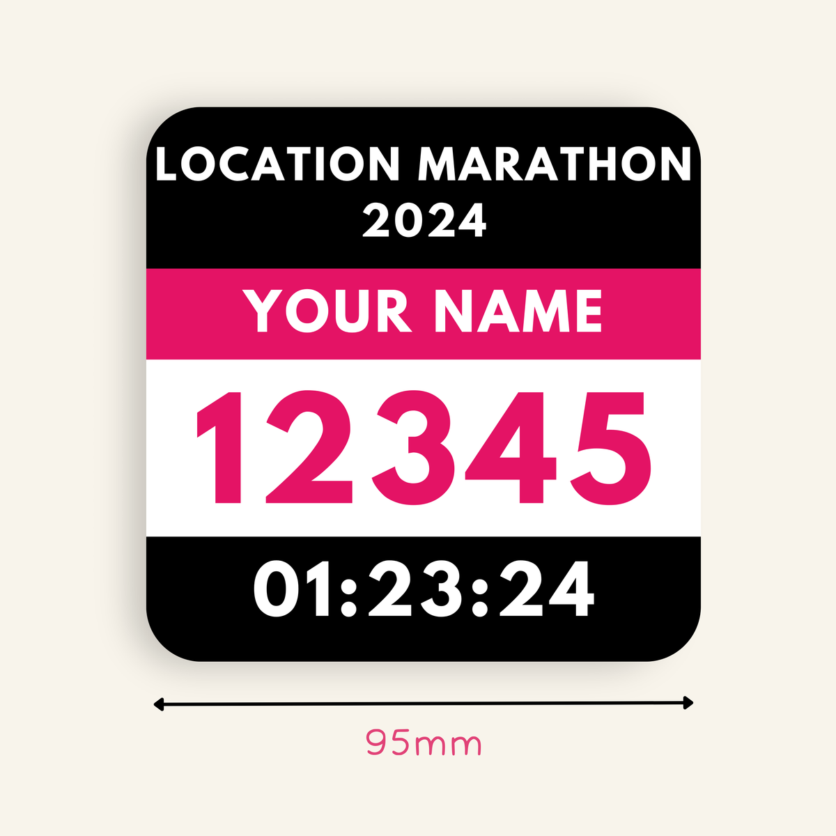 Personalised marathon race day coaster keepsake