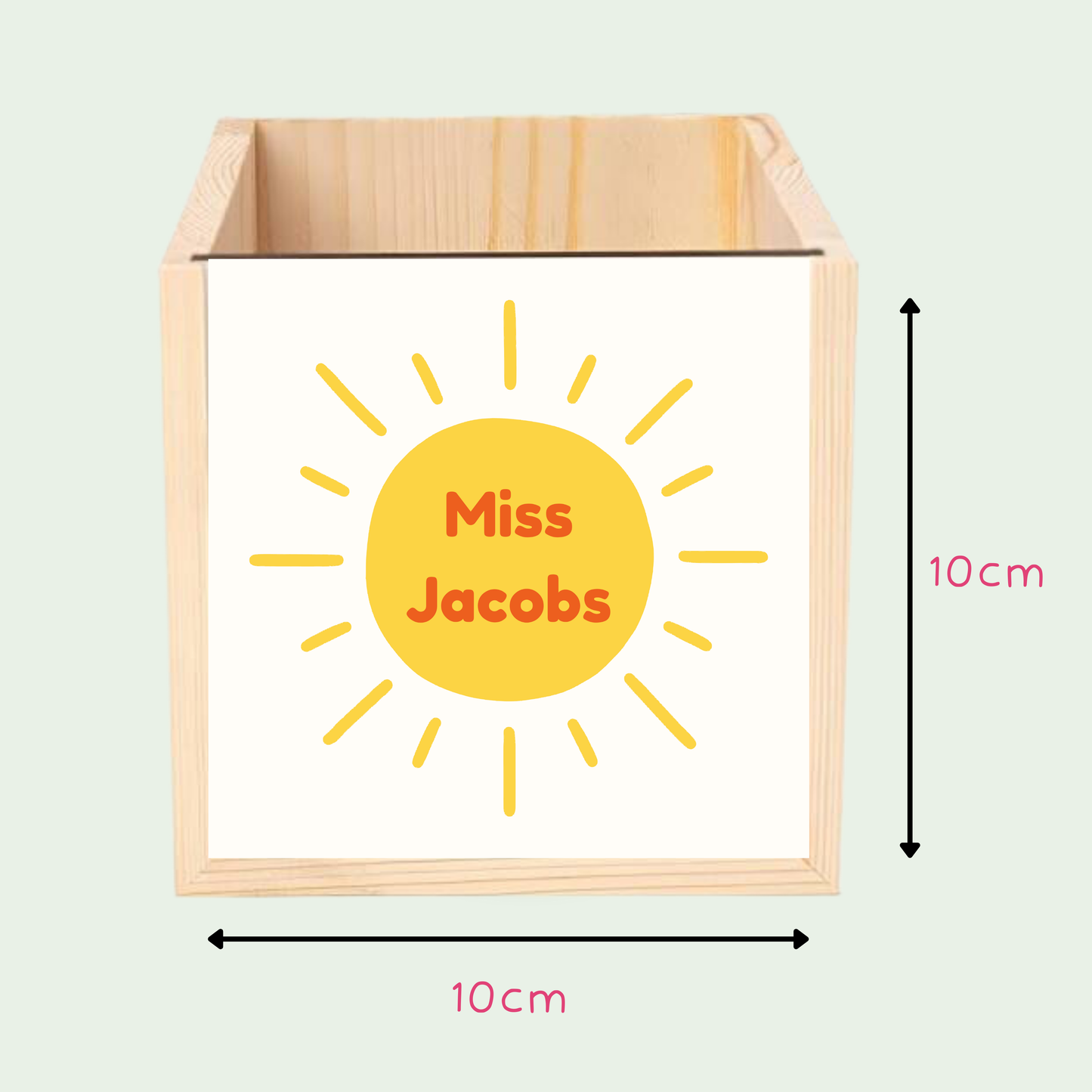 Personalised sunshine teacher pencil pot with name