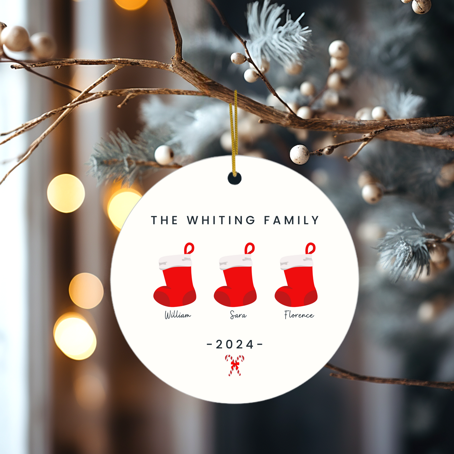 Personalised 2024 Family Stockings Christmas Decoration