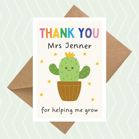 Thank You Teacher For Helping Me Grow