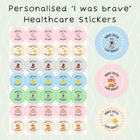 Personalised I Was Brave Healthcare Stickers