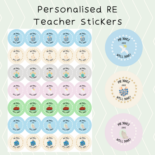 Personalised RE Teacher Stickers