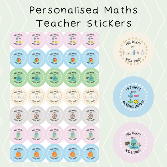 Personalised Maths Teacher Stickers