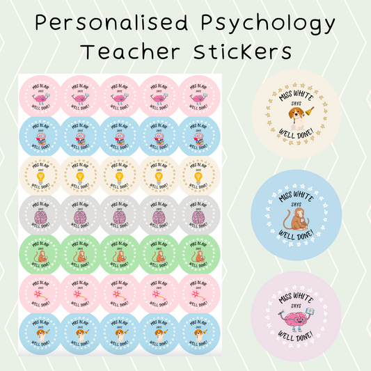 Personalised Psychology Teacher Stickers