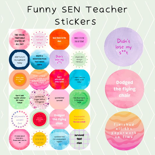 Funny SEN Teacher Reward Stickers