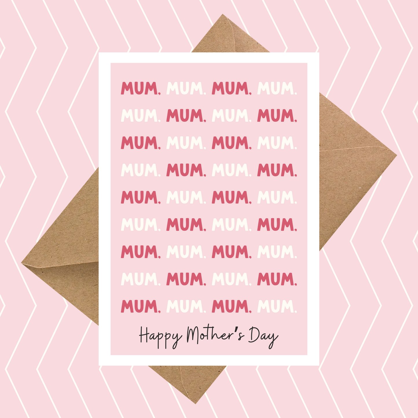 Mum, Mum, Mum Happy Mother's Day Card